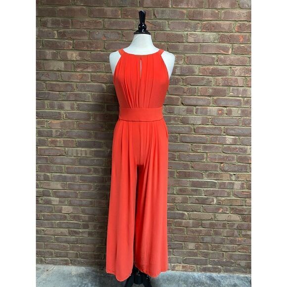 Versona Coral Sleeveless Crop Wide-Leg Jumpsuit Size 6 NWT - Picture 2 of 7